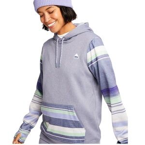 Burton Women's Purple and Blue Striped Hoodie | S